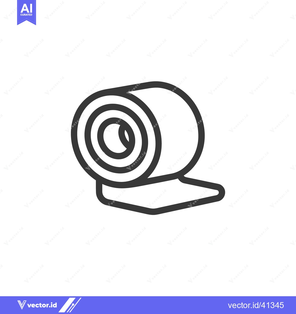 Premium Vector of Minimalist Line Art: Toilet Paper Roll Icon on White Background