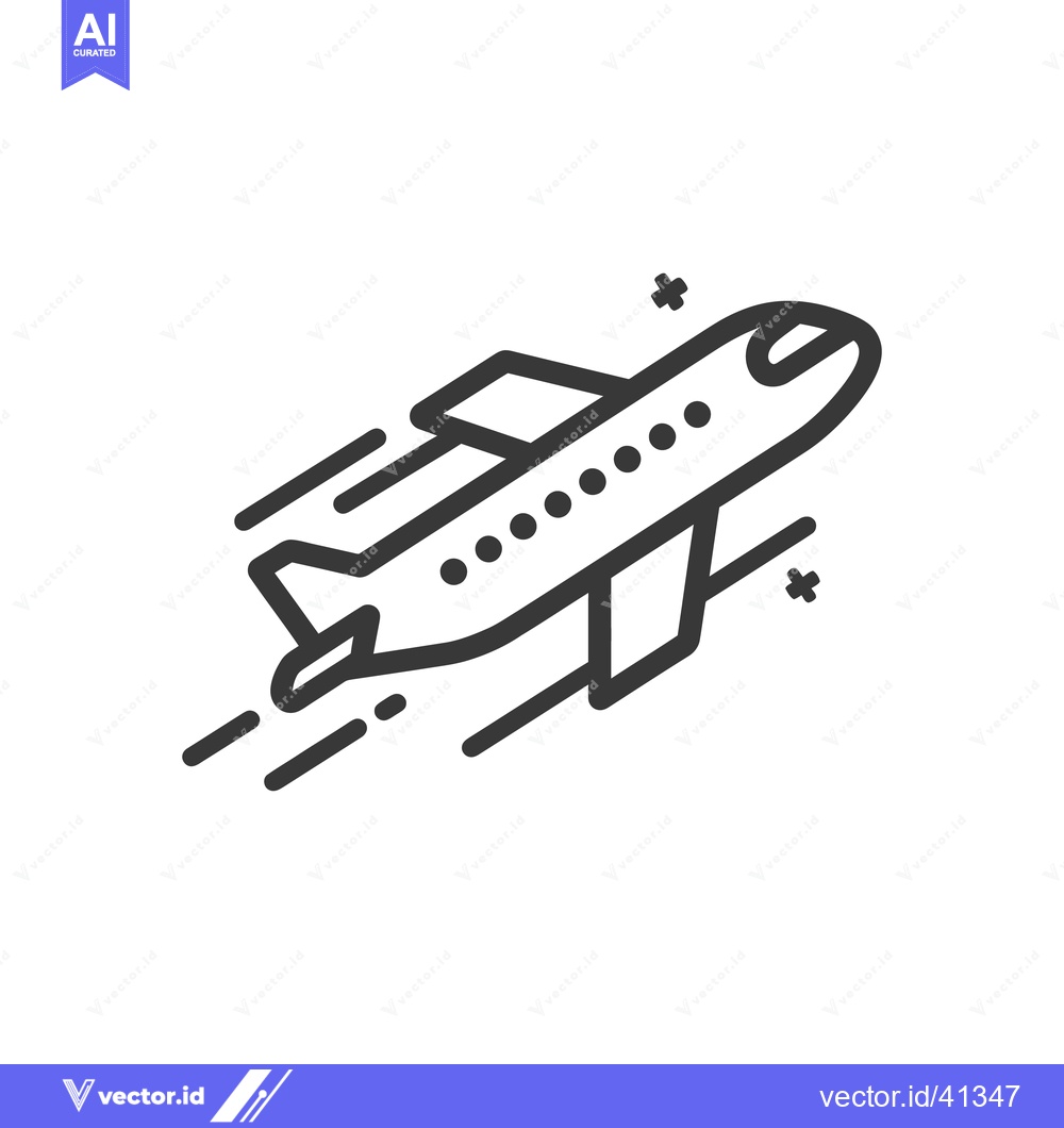 Premium Vector dari Sleek Airplane Icon Ascending with Speed Lines and Sparkle Accents