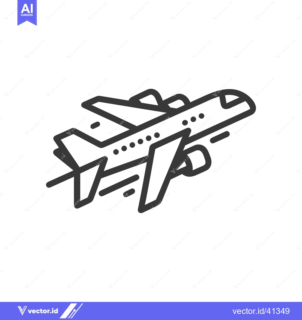 Premium Vector dari Sleek Airplane Icon: Modern Line Art for Travel and Aviation