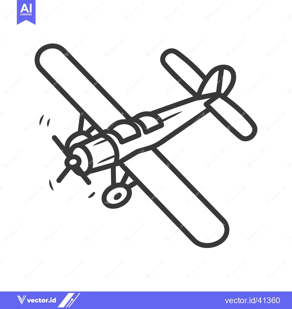 Premium Vector dari A simple black and white airplane icon is depicted in flight