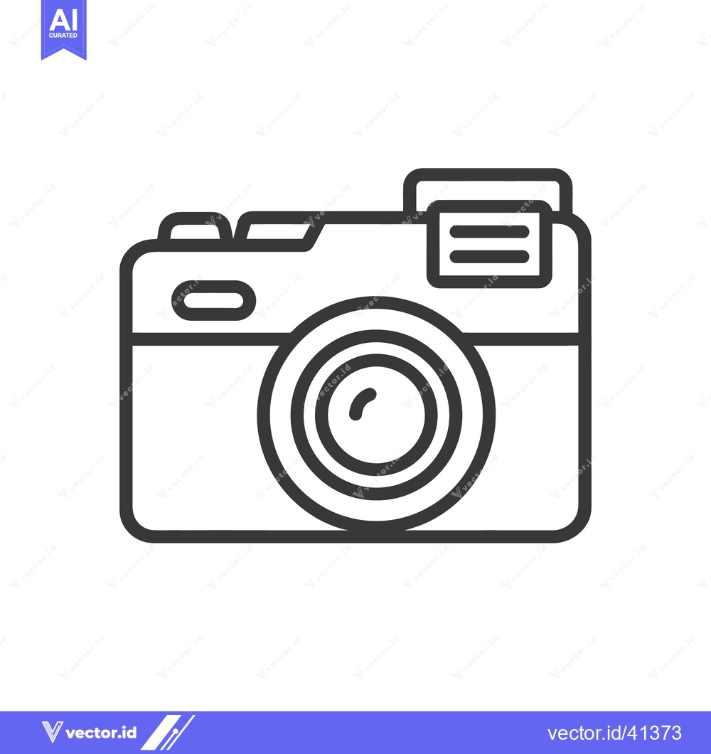 Premium Vector dari Minimalist Camera Icon: Clean Line Art for Photography Concepts