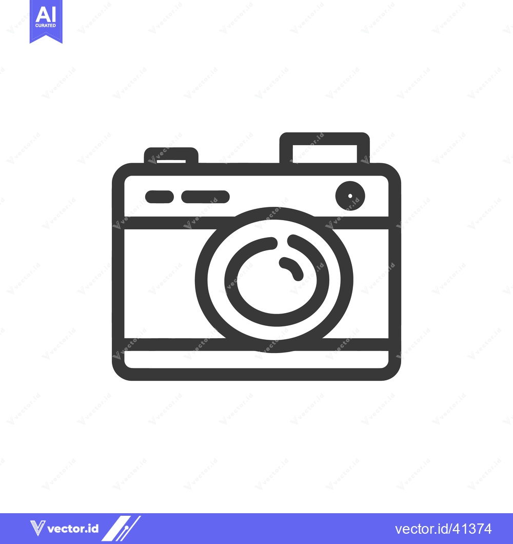 Premium Vector dari Minimalist Camera Icon: Bold Outline, Modern Design, Photography Symbo