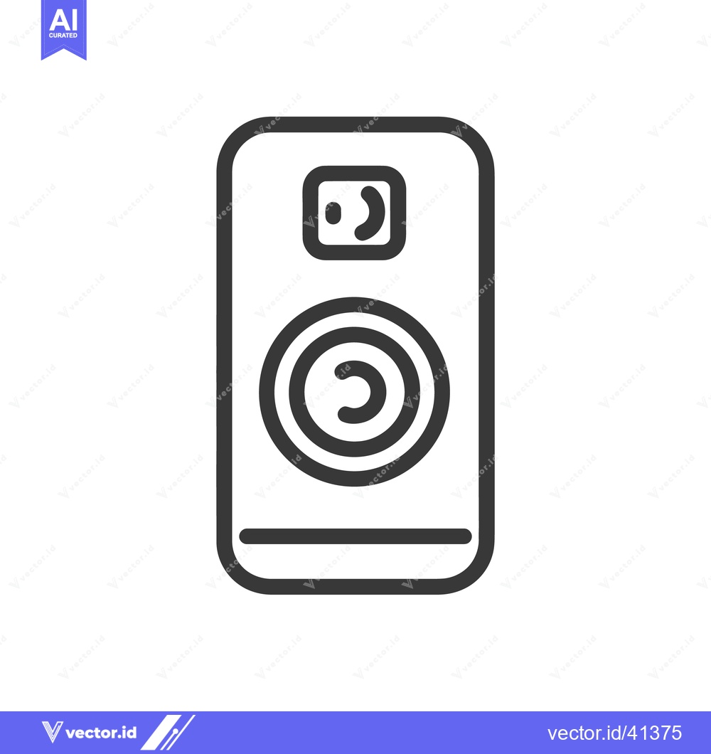 Premium Vector of Minimalist Speaker Icon: Bold Outline, Modern Design, Audio Symbol