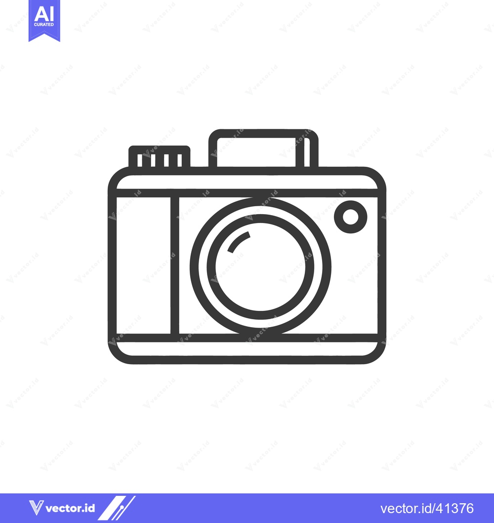Premium Vector dari Minimalist Camera Icon: Clean Line Art Photography Symbol
