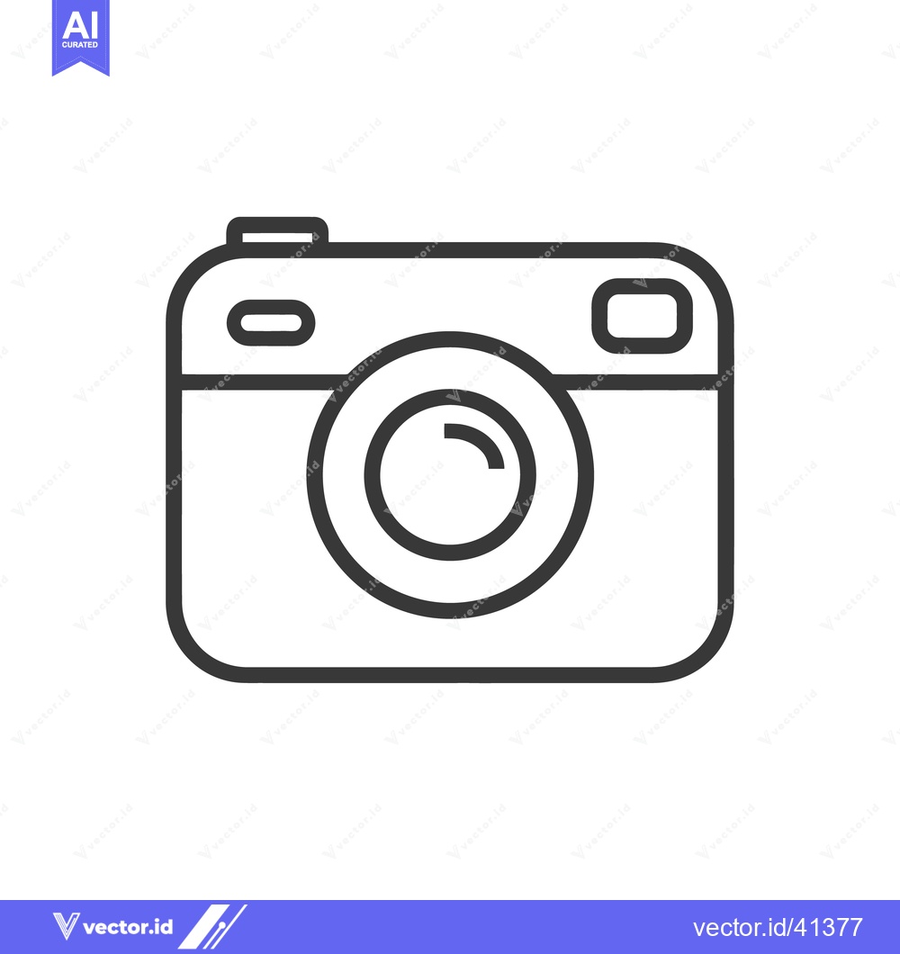 Premium Vector of Minimalist Camera Icon: Clean Line Art Photography Symbol