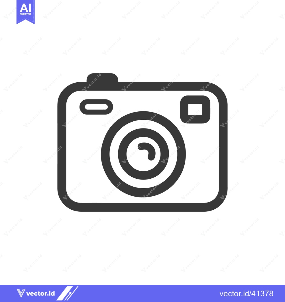 Premium Vector dari Minimalist Camera Icon: Bold Outline, Modern Design, Photography Symbo