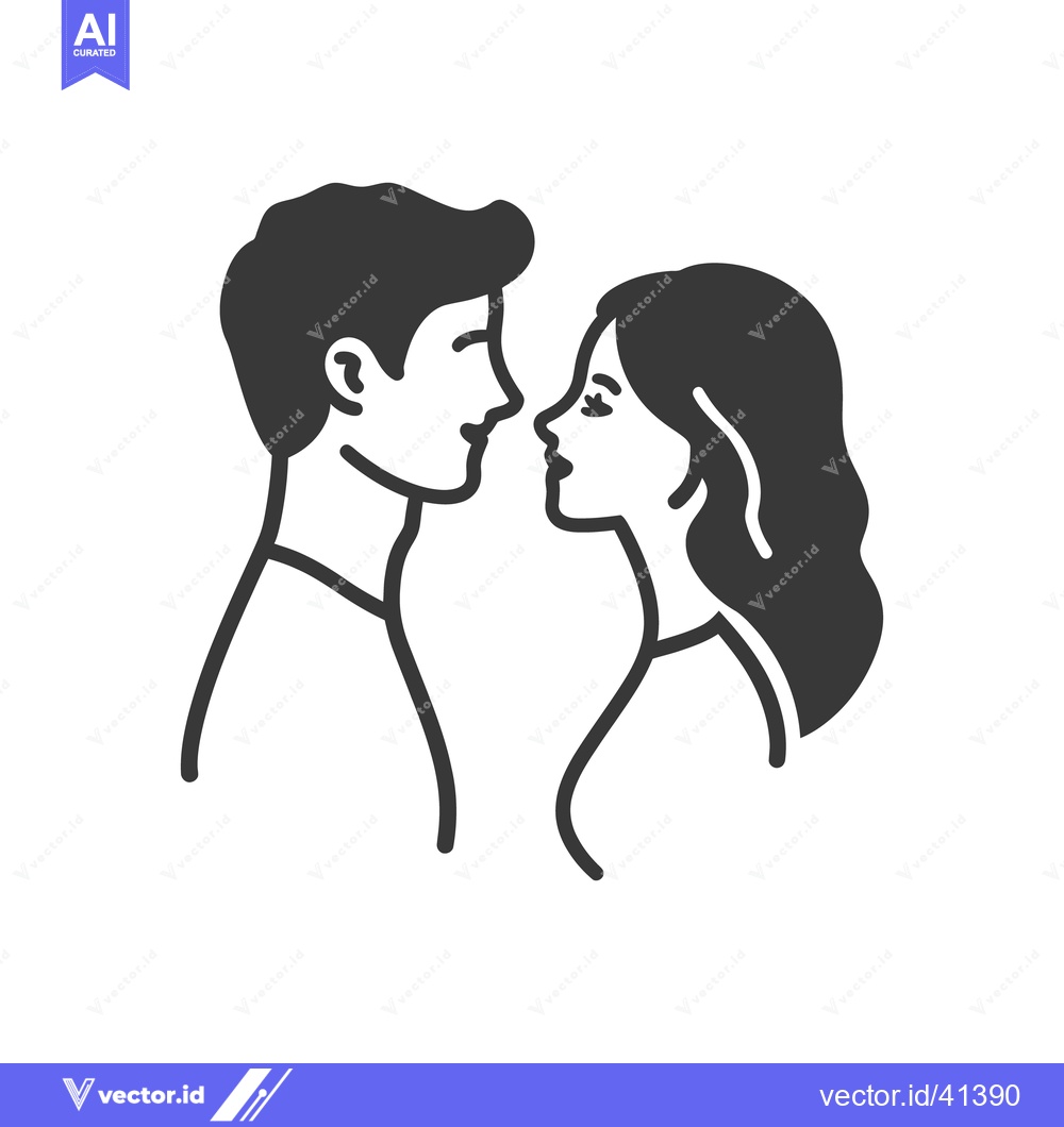 Premium Vector dari A simplified illustration of a couple in affectionate embrace