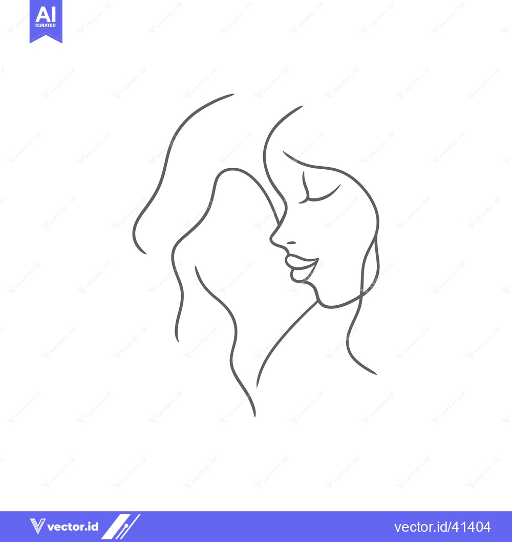Premium Vector of A simple line drawing depicts a woman with closed eyes