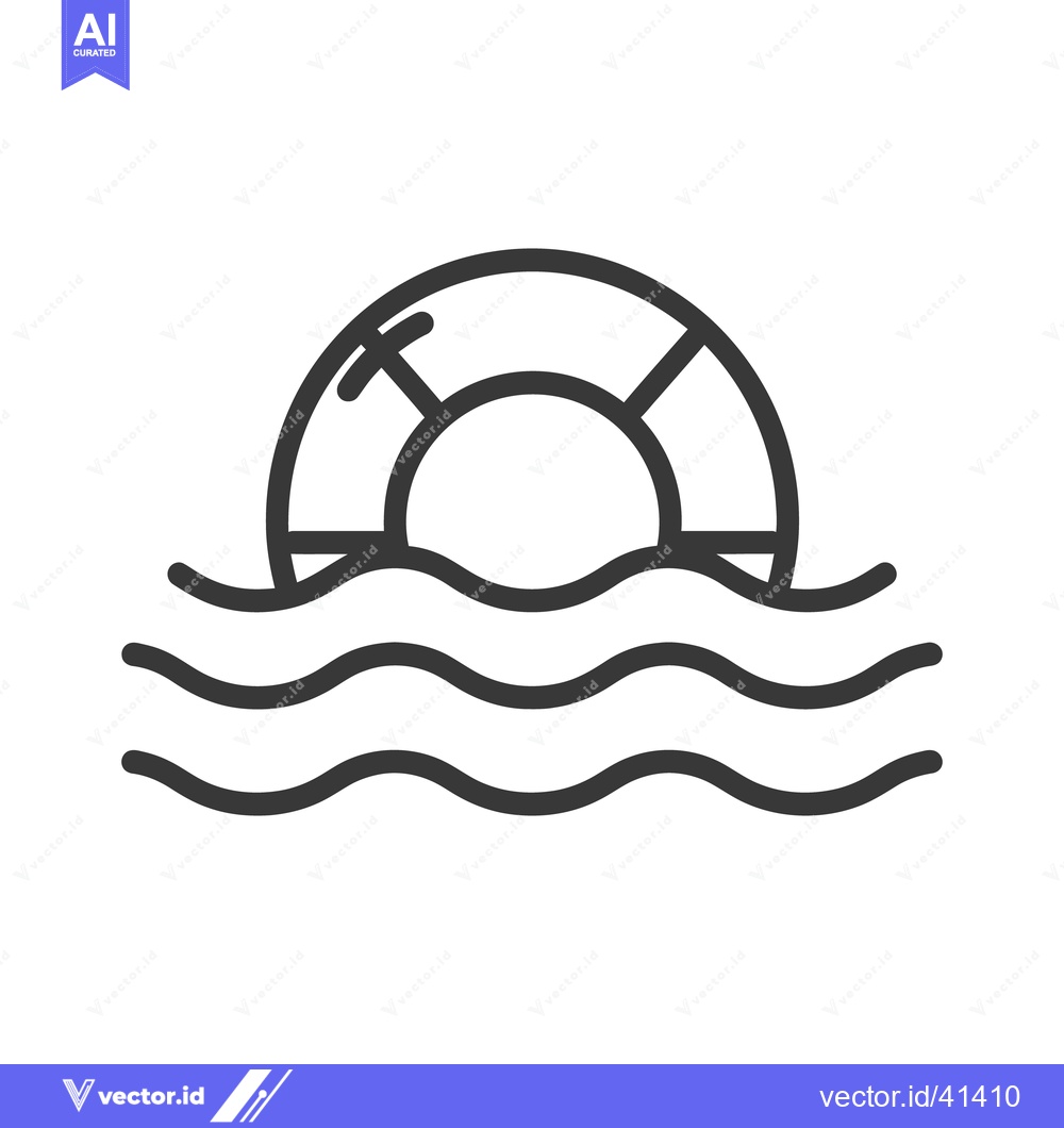 Premium Vector dari A simple illustration of a life preserver floating in water