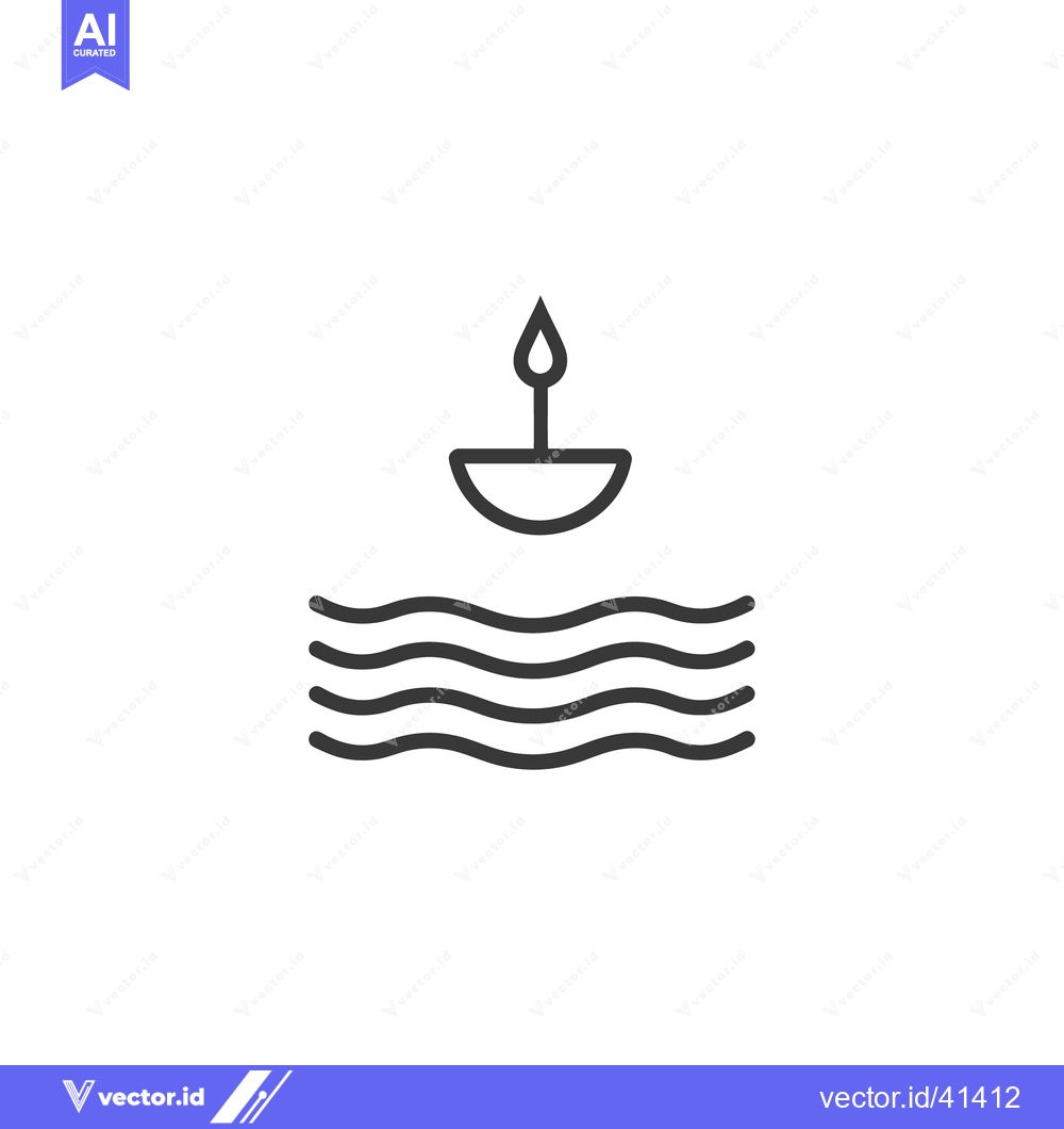 Premium Vector of An illustrative depiction of a candle floating on water