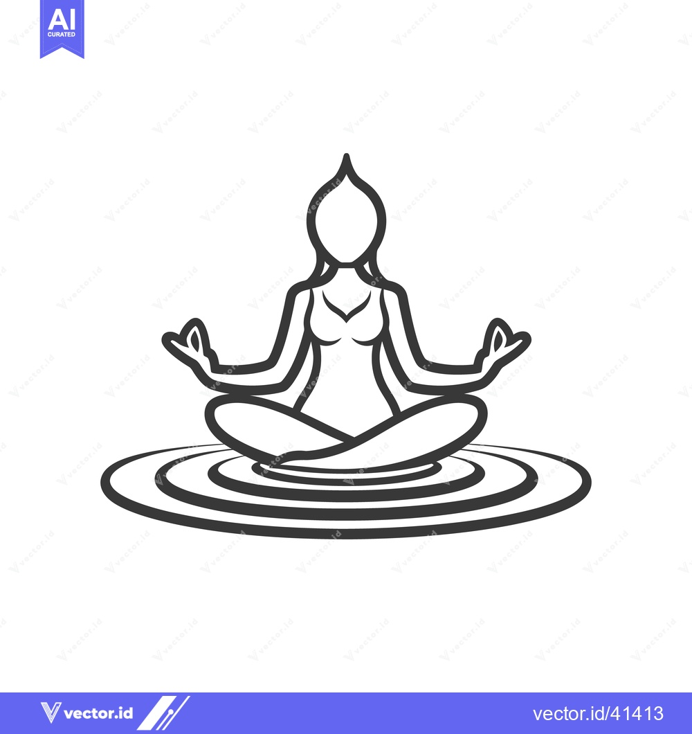 Premium Vector dari A woman in meditation posture sitting in a calming circle