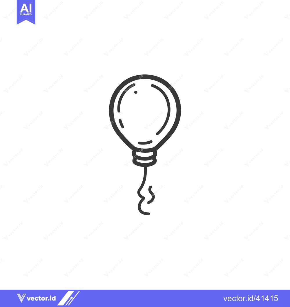 Premium Vector of A simple line drawing illustration of a floating balloon