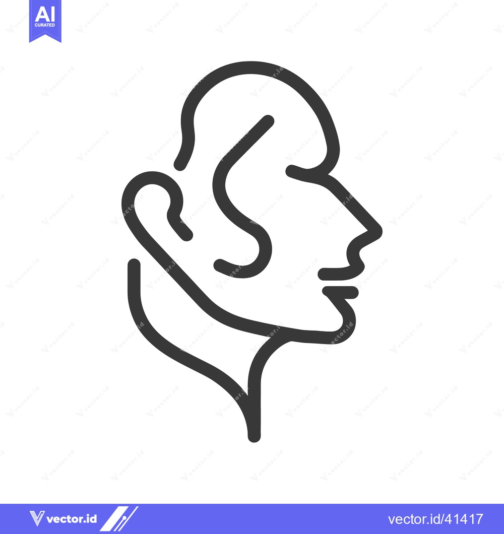 Premium Vector of Minimalist Line Art: Abstract Human Profile with Bold, Continuous Stro