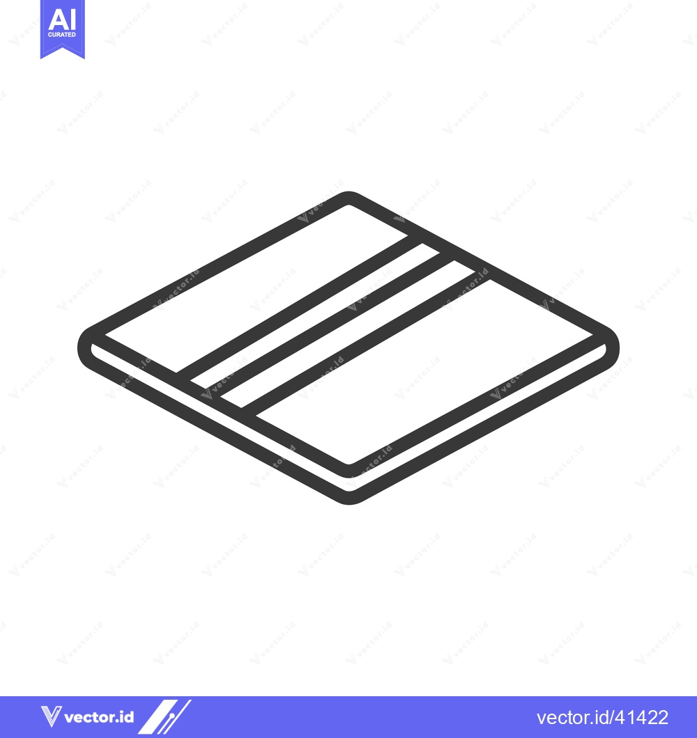 Premium Vector dari Isometric Credit Card Icon with Two Stripes, Outline Style