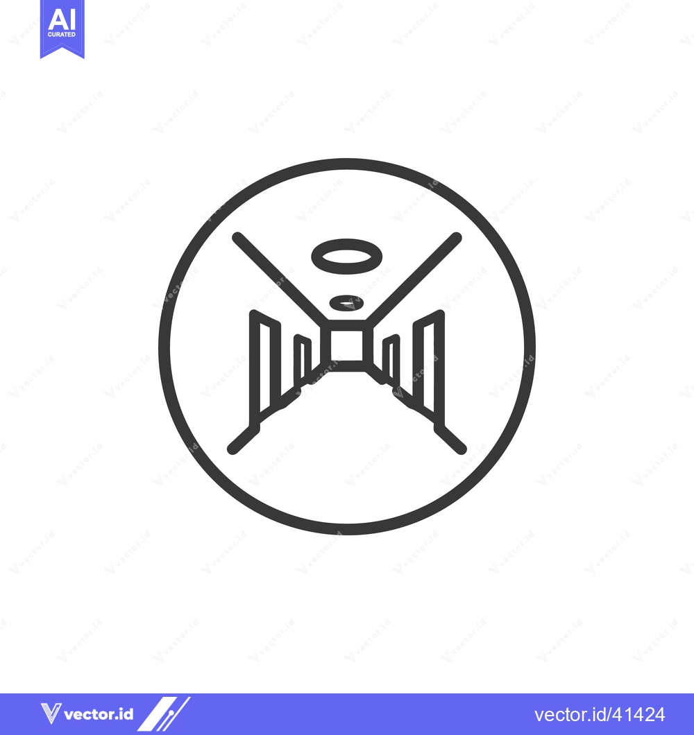 Premium Vector of Minimalist Hallway Icon: Linear Perspective in Circular Frame