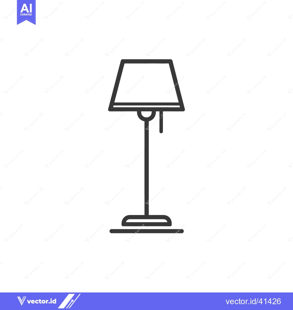 Premium Vector of Minimalist Floor Lamp Icon: Modern Interior Lighting Design Element