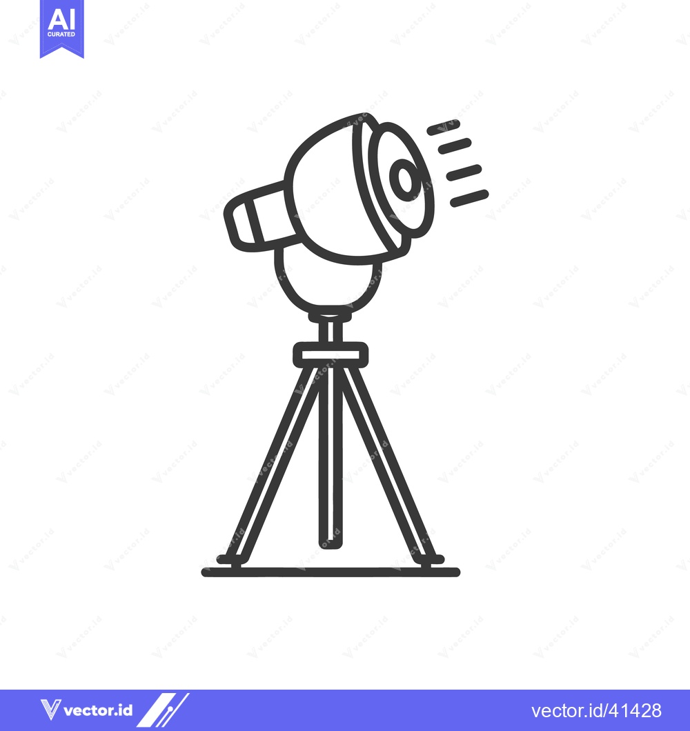 Premium Vector of Spotlight Icon: Bold Outline of Stage Lighting on Tripod Stand