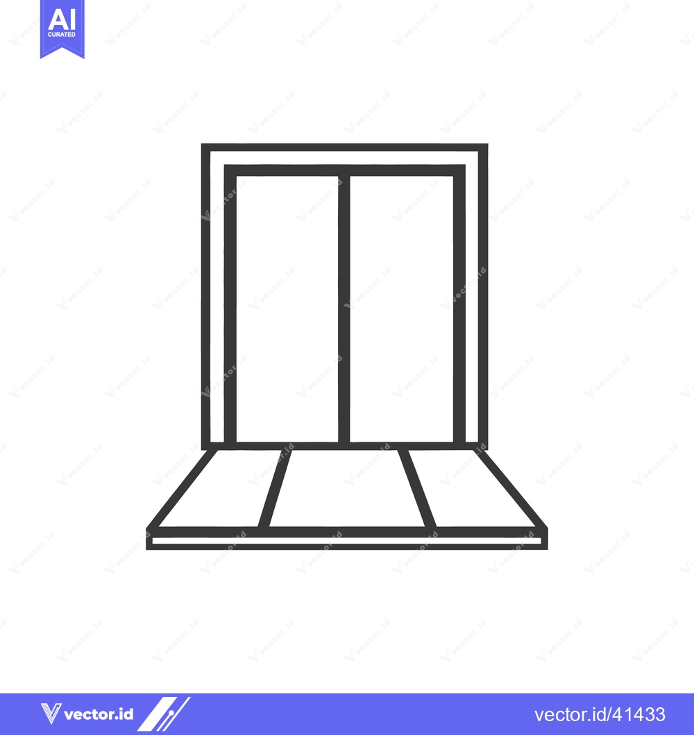 Premium Vector of An illustrated simple black and white diagram of a closed window