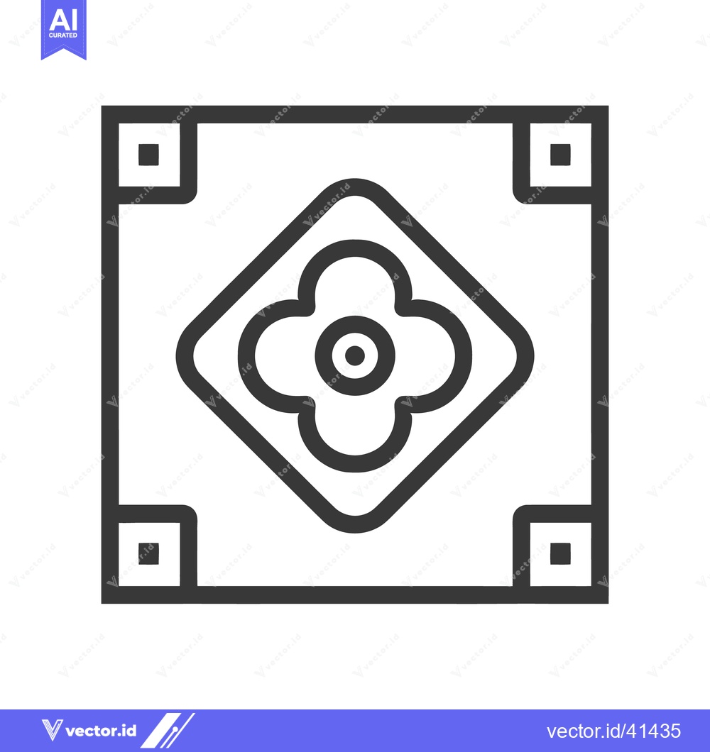 Premium Vector of A square design showing a floral motif with corner elements