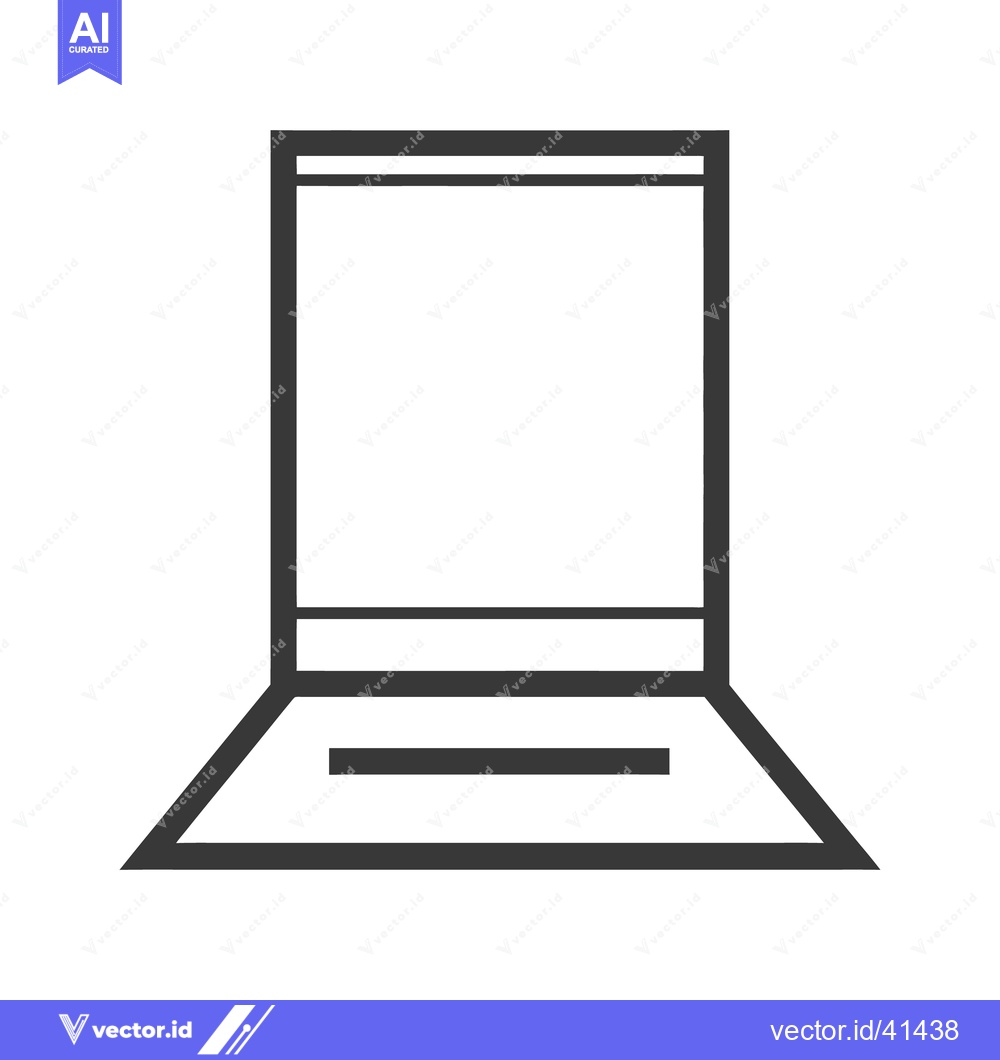 Premium Vector dari Illustration depicting a simple laptop computer with a basic design