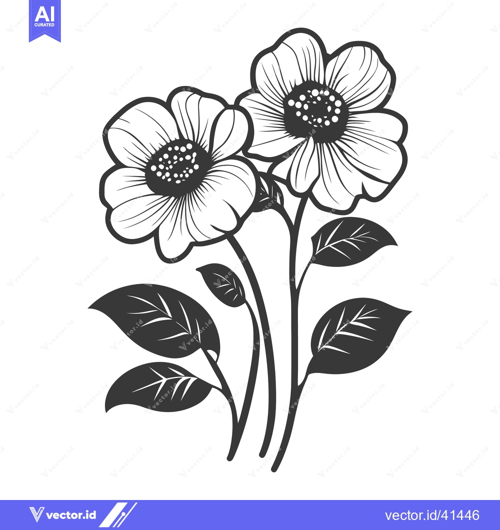 Premium Vector dari Two beautiful floral illustrations showcasing detailed blossoms with l
