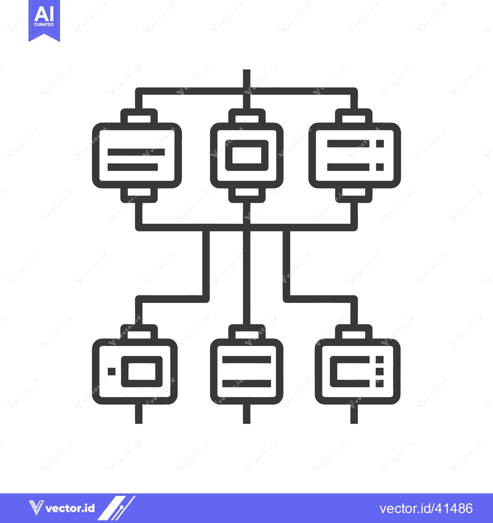 Premium Vector dari Hierarchical Structure: Minimalist Black Line Icon on White Background