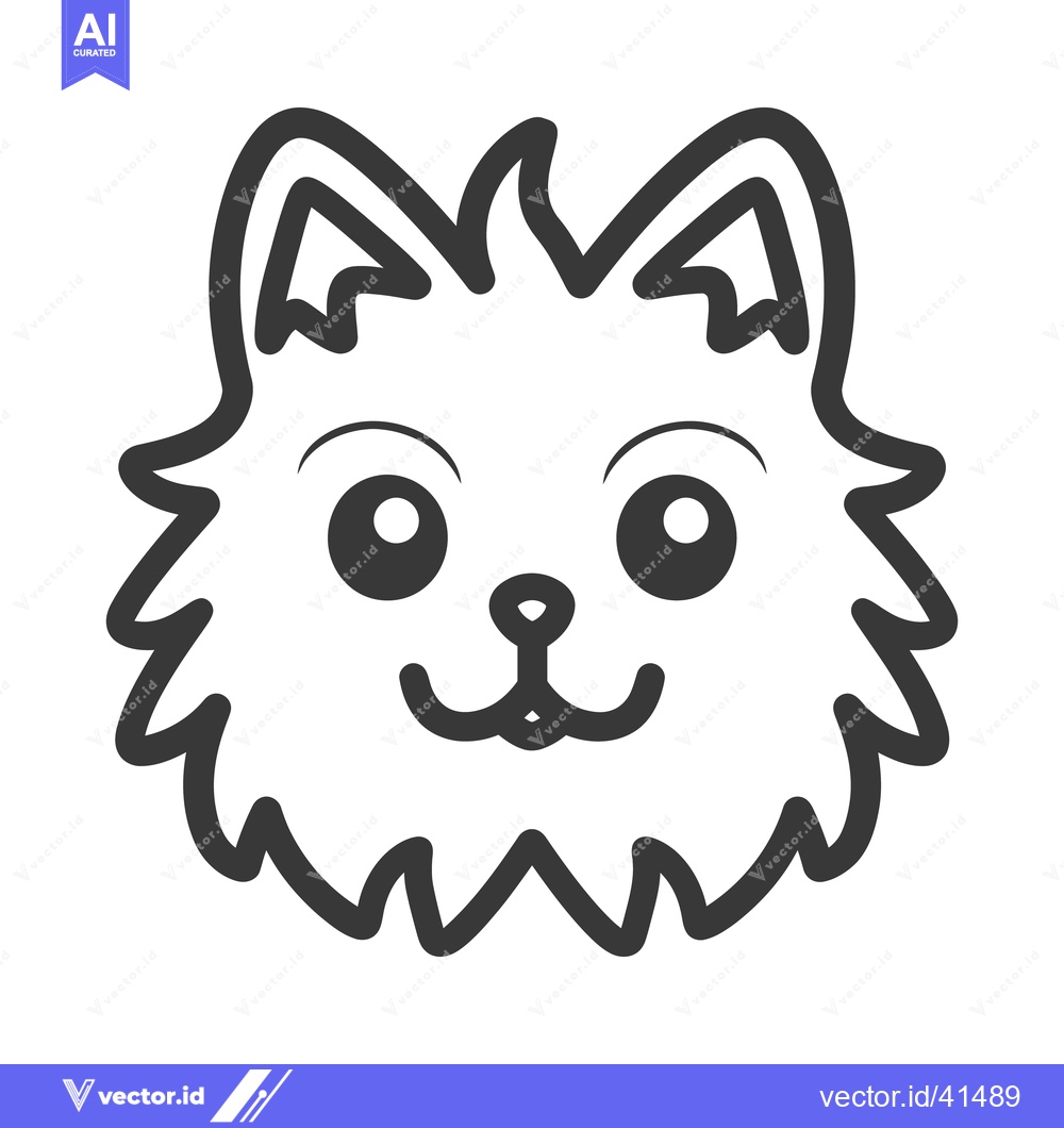Premium Vector of A cute illustrated dog face with an adorable smiling expression