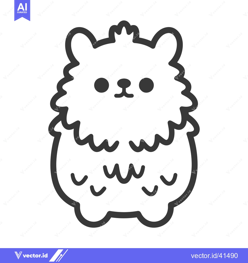 Premium Vector dari A simple black and white cartoon image of an animal