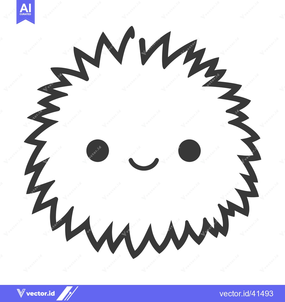 Premium Vector dari A happy cartoon character with spiky edges and a smiling face