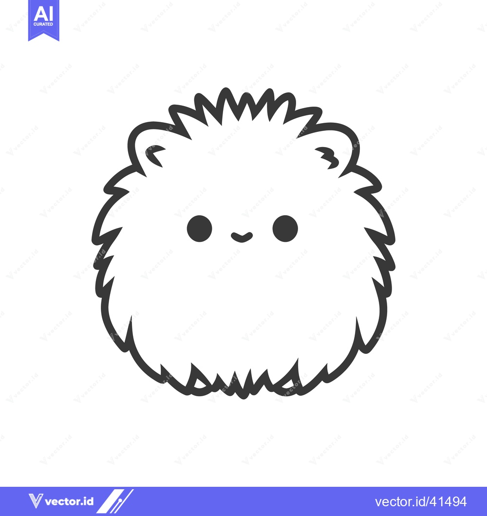 Premium Vector dari An adorable cartoon animal with a spiky exterior and smiling face