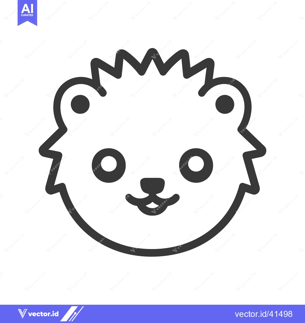 Premium Vector dari A cute stylized monochrome drawing of a small hedgehog face