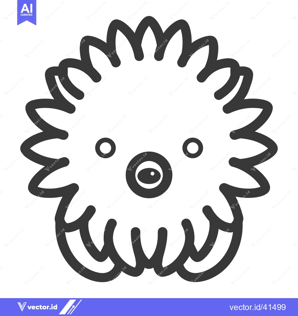 Premium Vector dari A charming cartoon creature with a spiky outline and large eye