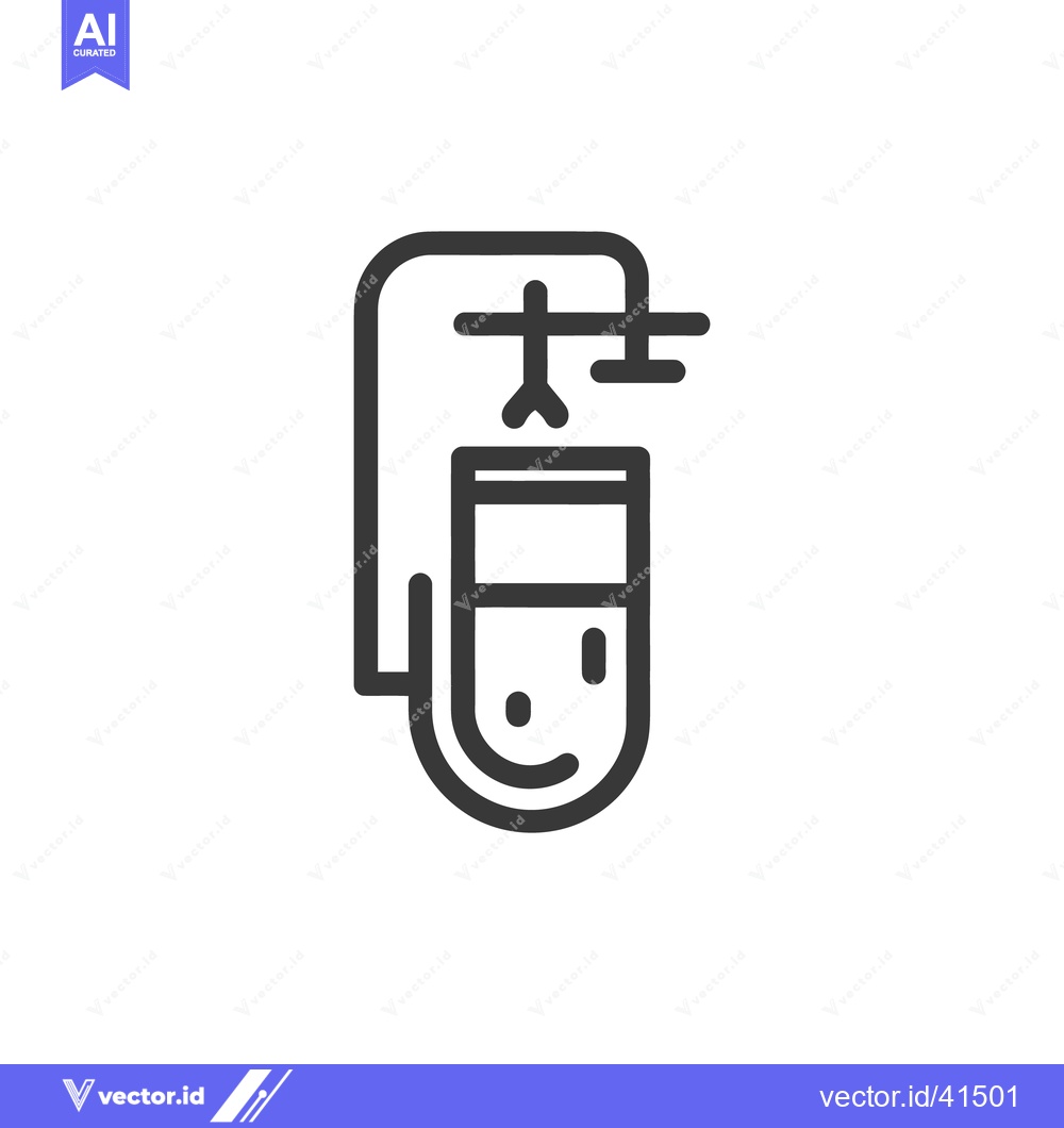 Premium Vector dari Minimalist Icon of a Test Tube with a Smiling Face
