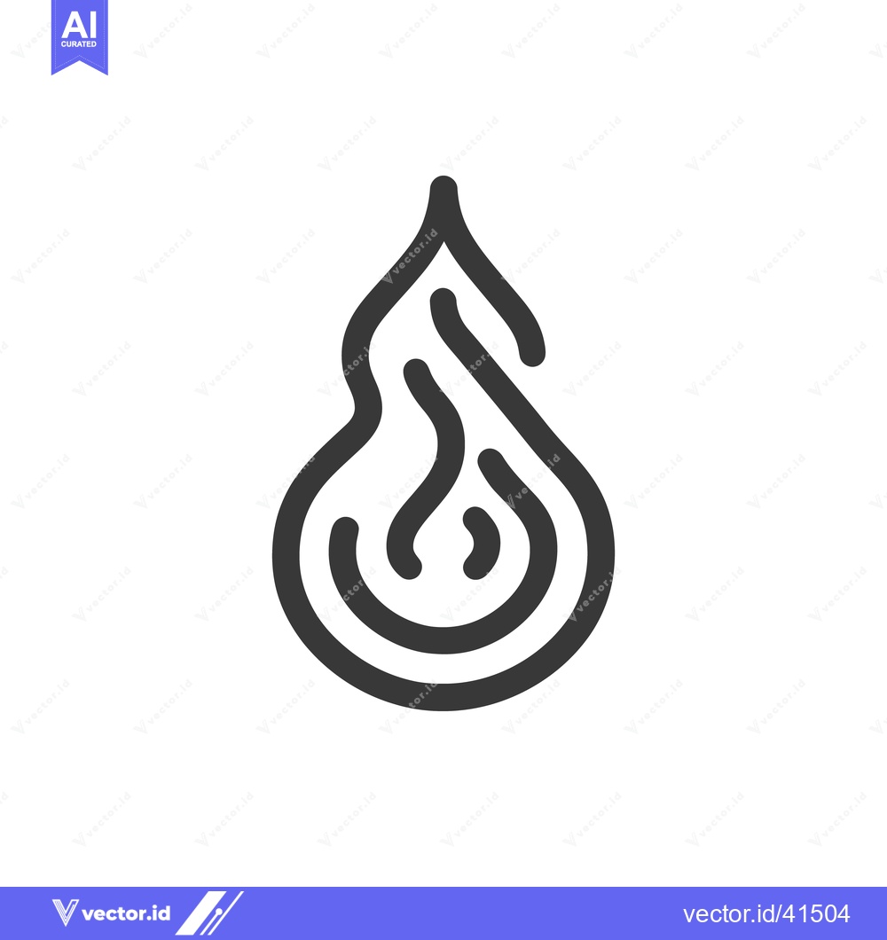 Premium Vector dari Minimalist Fire Icon: Bold Outline, Modern Design on White Background