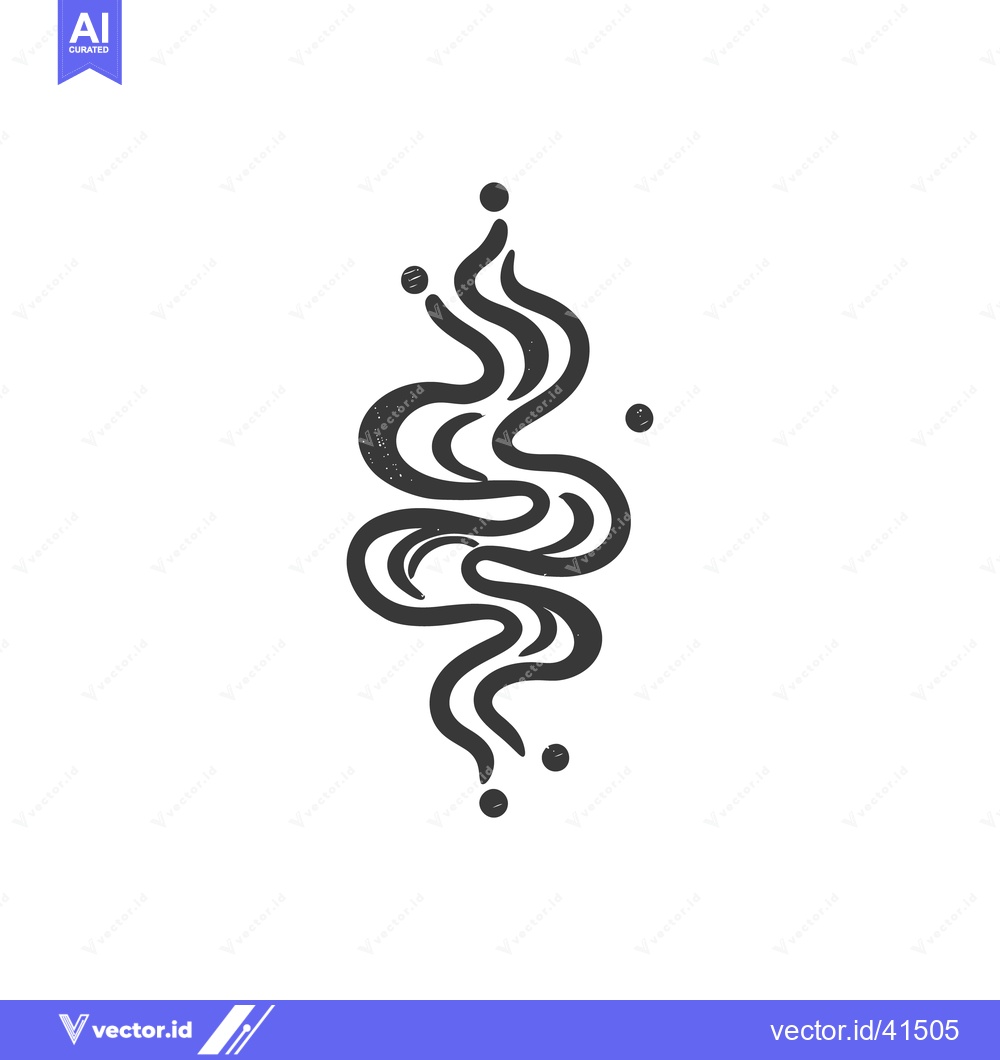 Premium Vector dari Distressed Black Wavy Lines with Dots on White Background Graphic