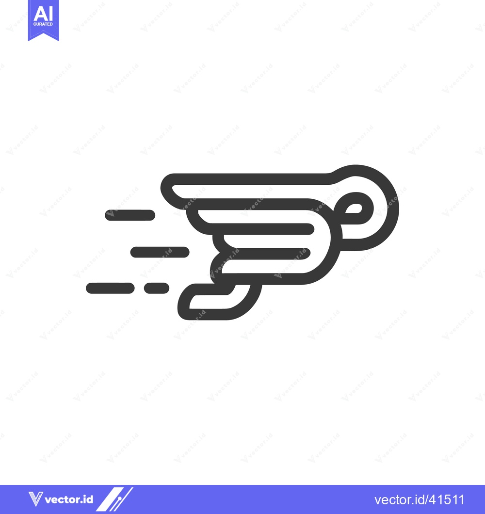 Premium Vector dari Dynamic Winged Icon: Bold Outline Design for Speed and Movement