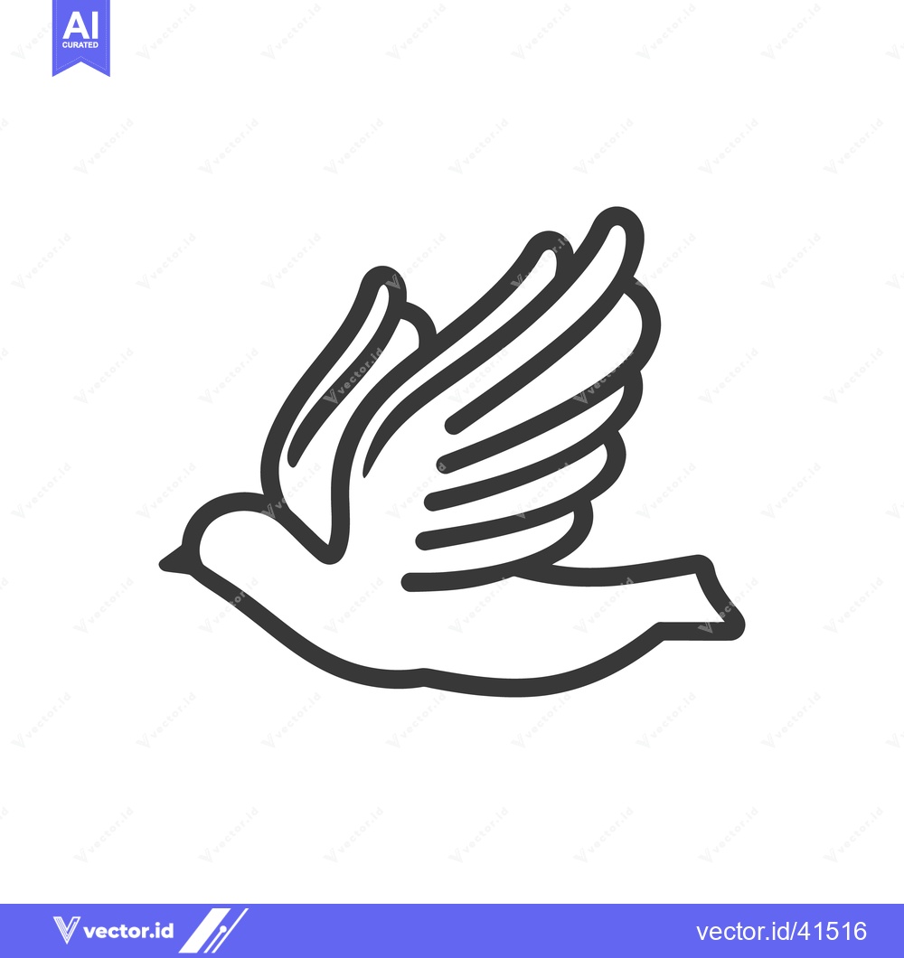 Premium Vector dari A black and white illustration of a flying bird