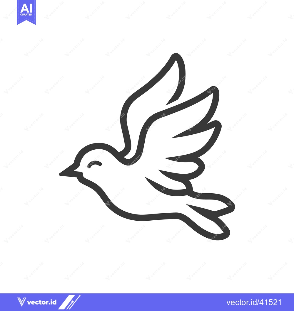 Premium Vector dari A simple illustration depicts a bird with its wings outstretched flyin