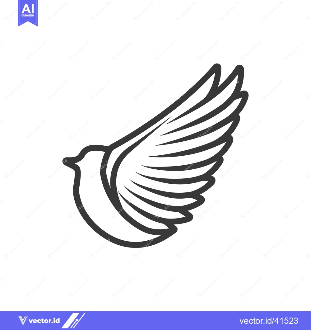 Premium Vector dari A stylized illustration of a bird with one outstretched wing