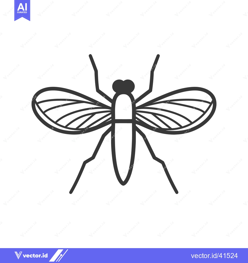 Premium Vector of A stylized illustration of a mosquito insect with wings outstretched