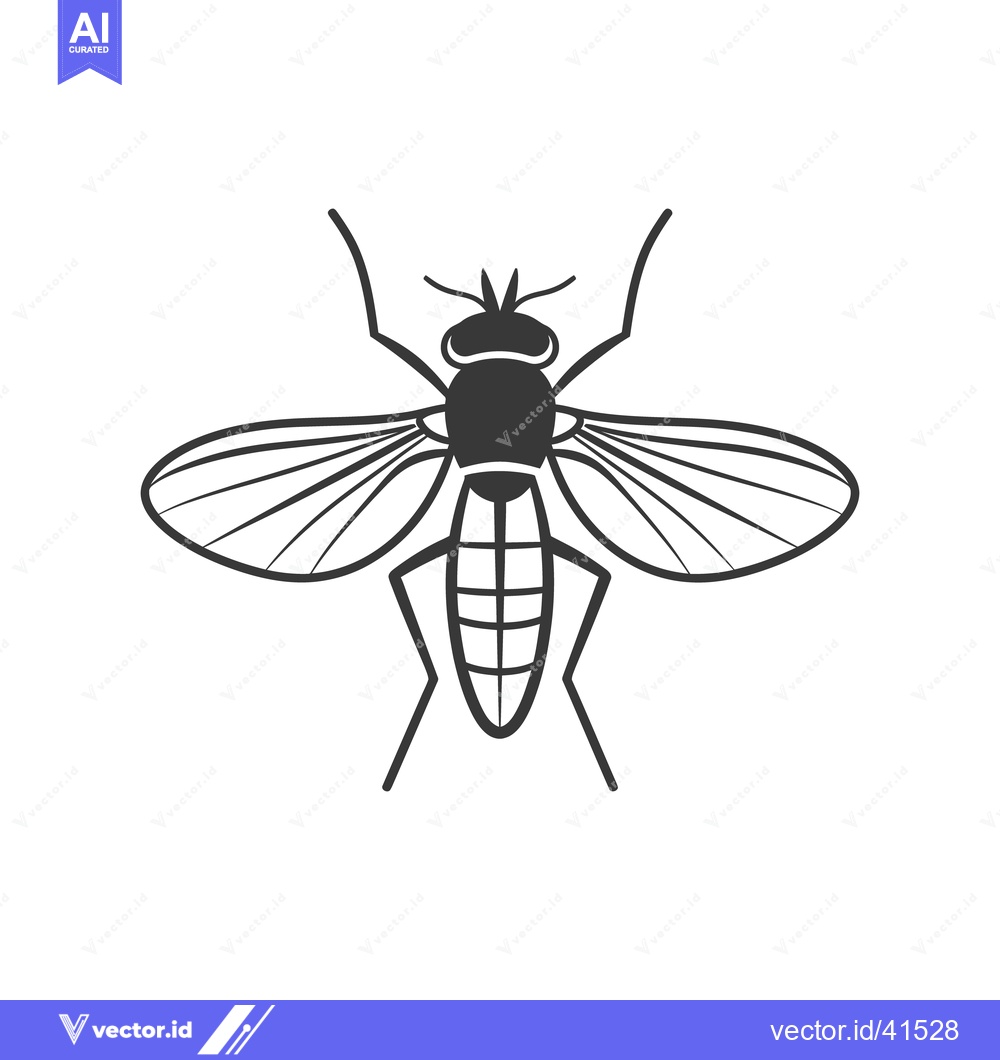 Premium Vector of An illustrated black and white image of a flying insect