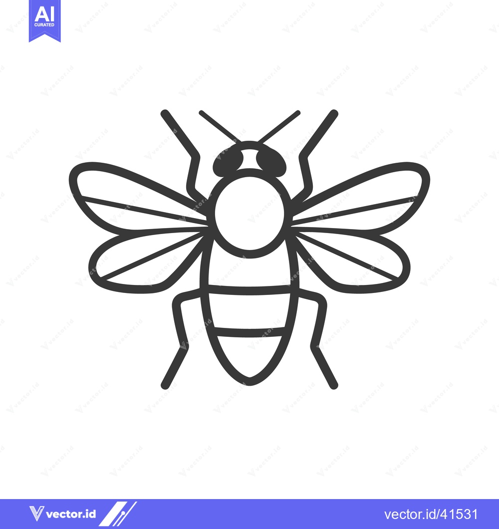 Premium Vector dari A black and white illustration of a flying insect