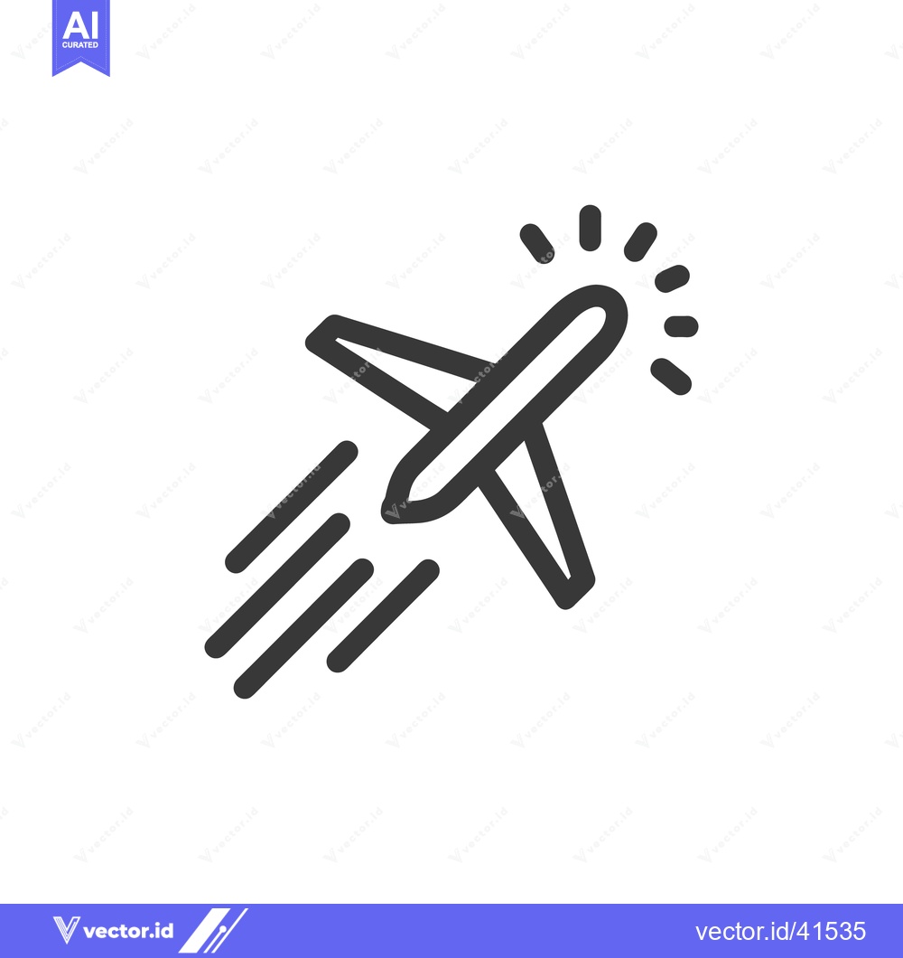 Premium Vector dari Ascending Airplane Icon with Motion Trails and Sparkles, Minimalist De