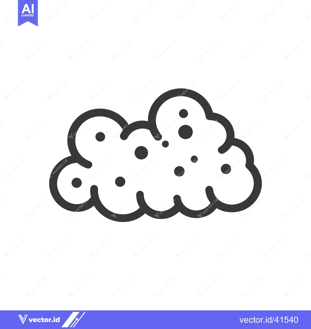 Premium Vector of A black and white illustration depicting a cloud design