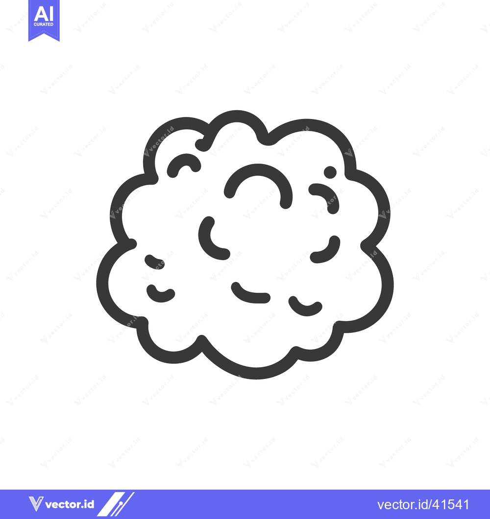 Premium Vector dari A simple outlined image of a cloud or brain shape