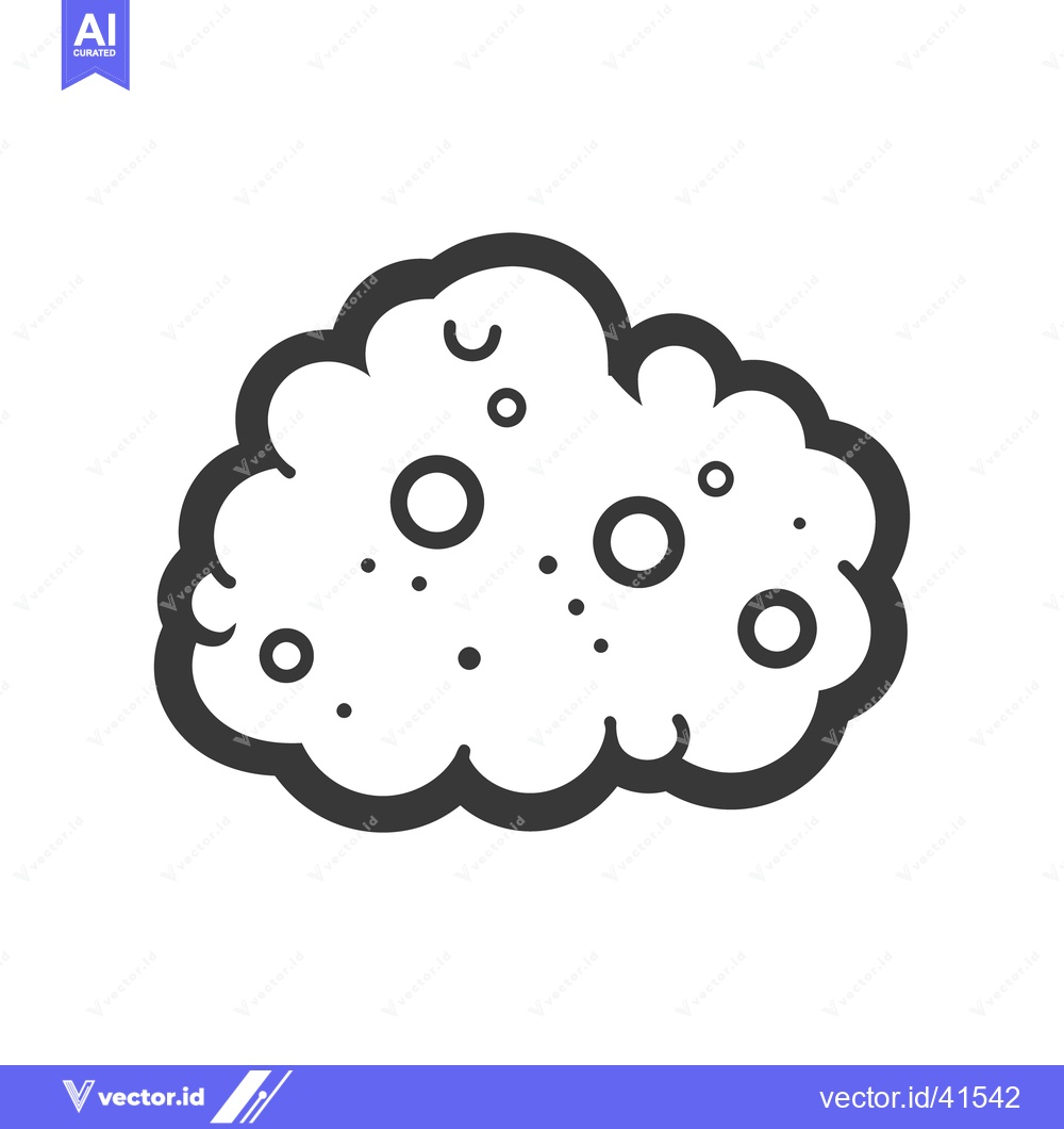 Premium Vector dari An illustrative black cloud shape filled with circles and dots