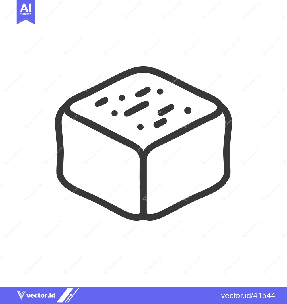 Premium Vector of A simple illustration depicts a square food or building block
