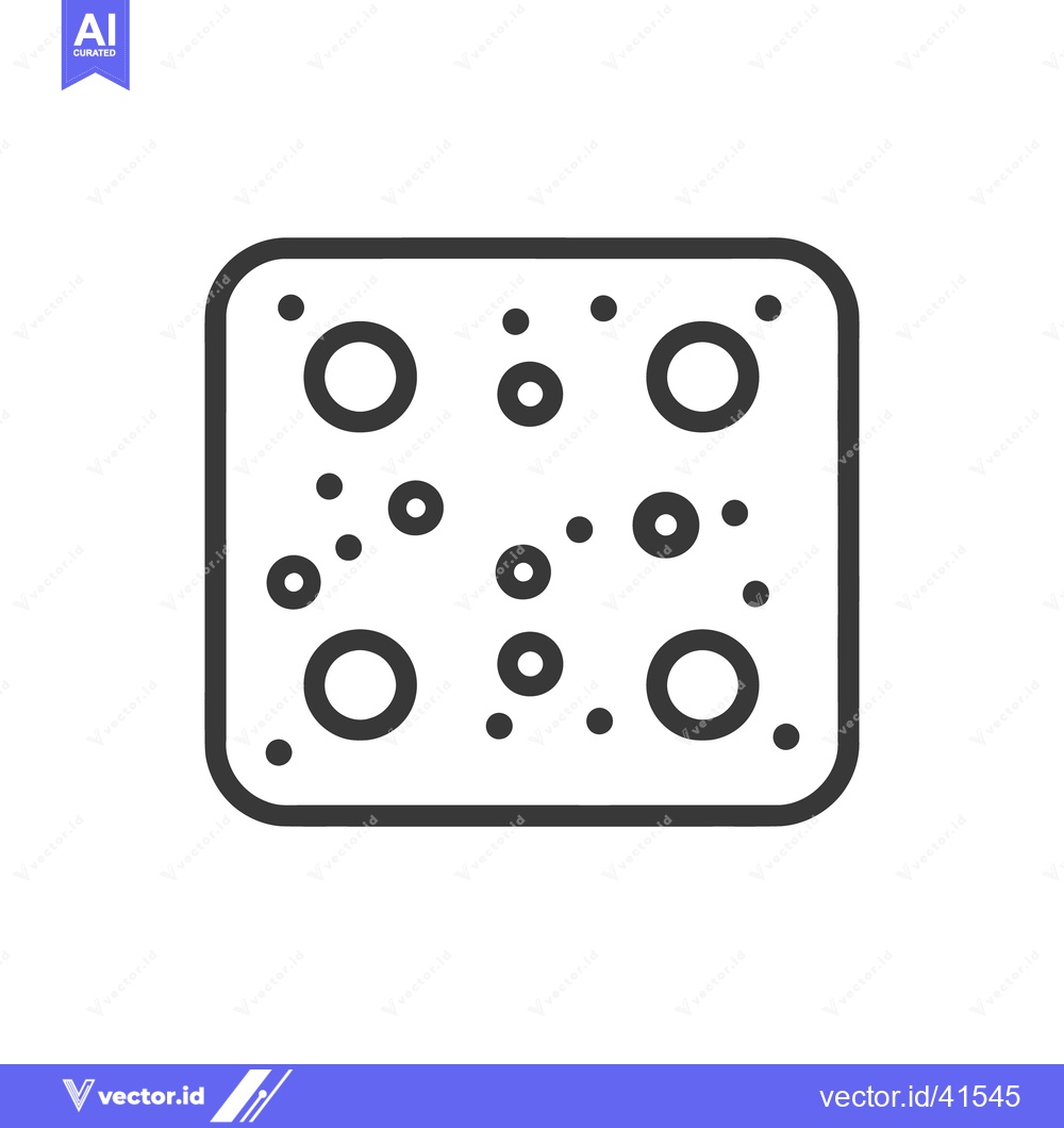 Premium Vector dari A black and white illustration of a square shaped cheese slice
