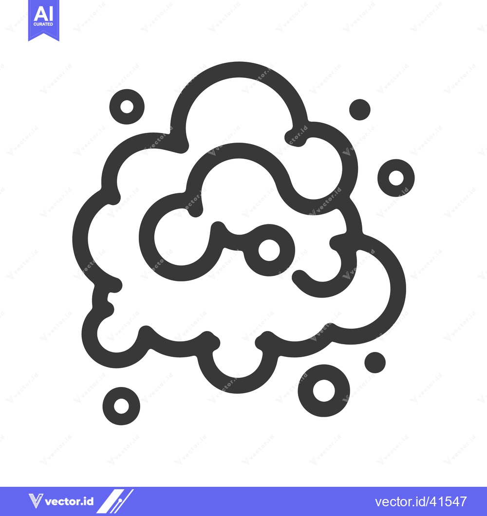 Premium Vector dari A stylized icon of a cloud with surrounding circular elements