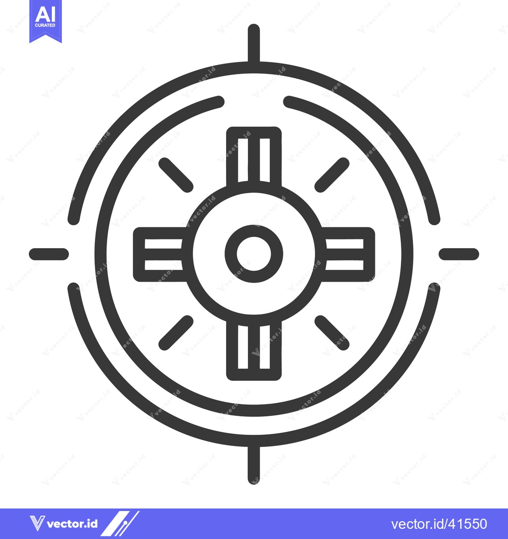 Premium Vector dari An icon depicting a circular design with cross features